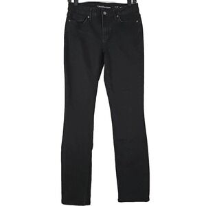 Calvin Klein ~Woman Size 6×30~ Black Mid Rise Ultimate Skinny Jeans Stretch.
